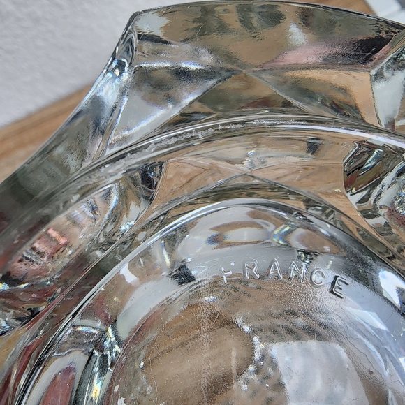 70s VINTAGE FRENCH J G DURLAND WINDSOR Geometric Luminarc Crystal Glass Vase - Picture 6 of 9